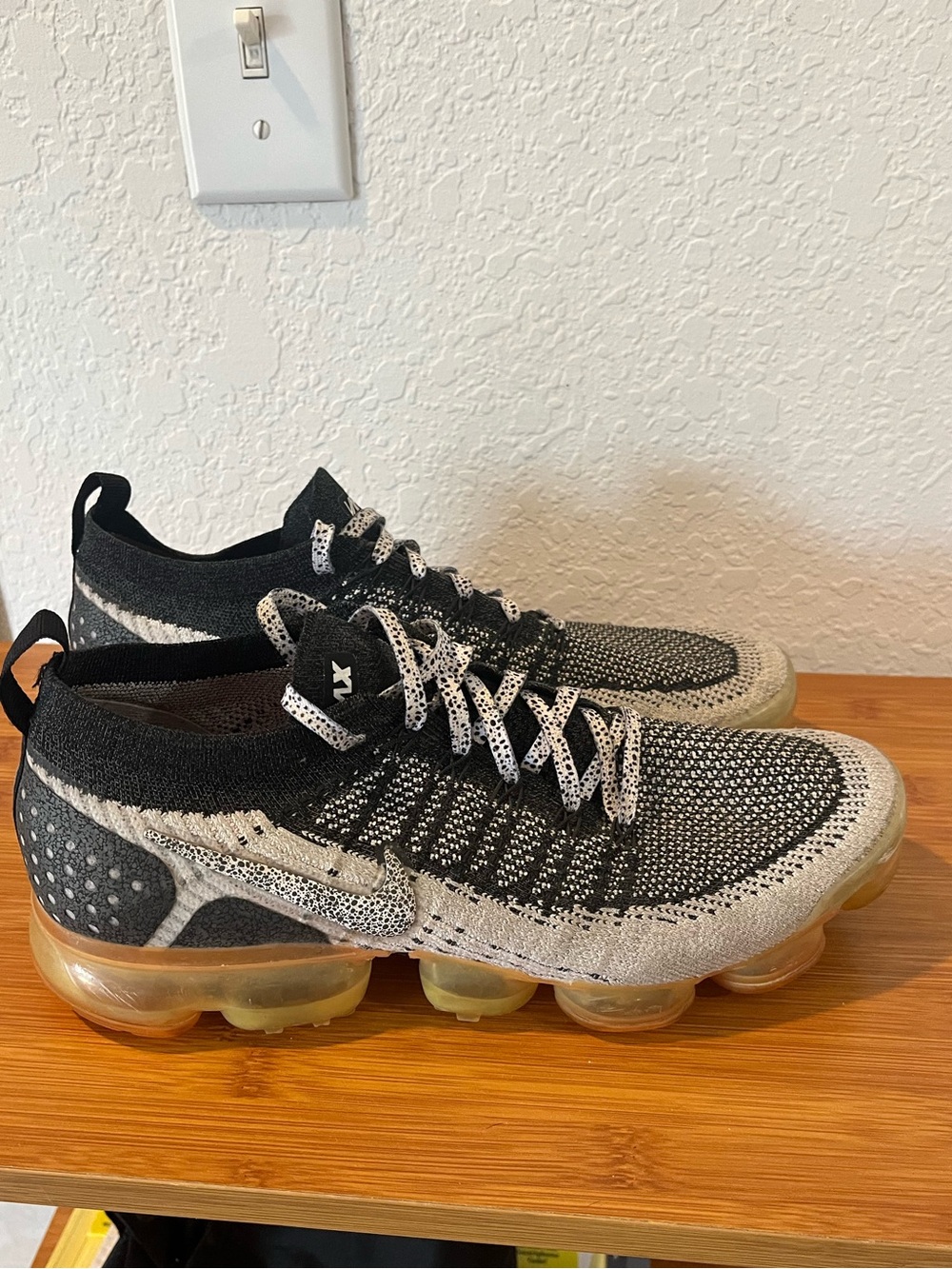 Nike VaporMax Flyknit Sneakers in Black, Gray & Translucent Gold